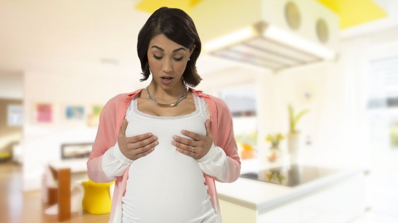 b2ap3 large breast changes during pregnancy women checking breasts