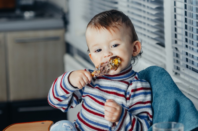 b2ap3 large baby eating chicken leg