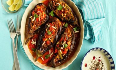 طرز تهیه بادمجان شکم پر | یک غذای رژیمی برای گیاهخواران