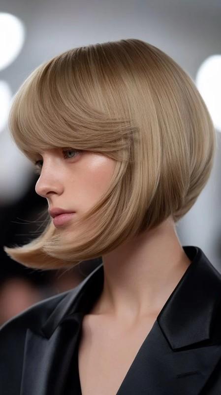 مدل موی باب کات شیک با چتری، باب کلوش برای موی کم حجم