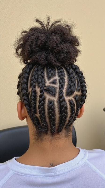 مدل مو مناسب والیبال: بافت آفریقایی (Cornrows) با گوجه ای بالا