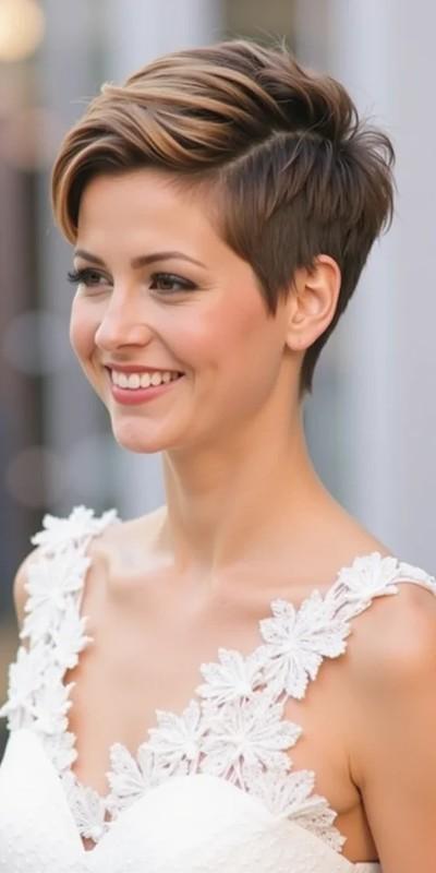 مدل مو کوتاه ساقدوش عروس: pixie undercut