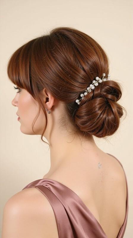 مدل مو کوتاه ساقدوش عروس: elegant short hair updo